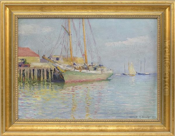 A Provincetown Schooner Oil Painting by Gerrit Albertus Beneker