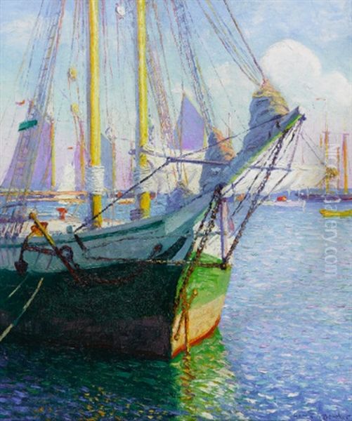 Riding The Tide, Provincetown Oil Painting by Gerrit Albertus Beneker