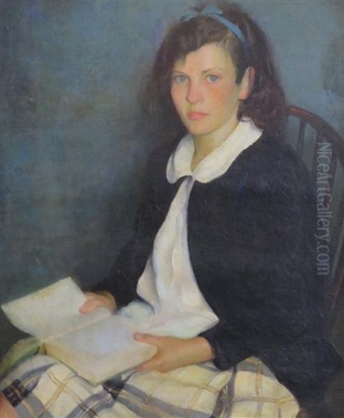 Helen - Twelve (artist's Daughter) Oil Painting by Gerrit Albertus Beneker