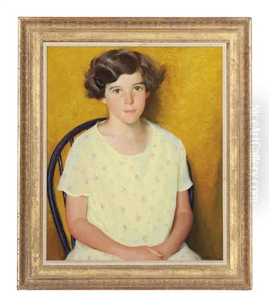 Portrait Of Peggie Polk Oil Painting by Gerrit Albertus Beneker