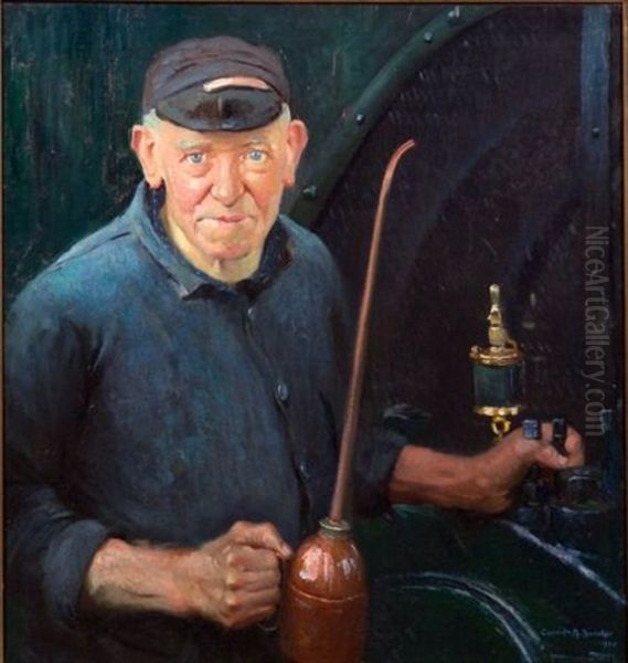 Bill Rollins, Engineer Oil Painting by Gerrit Albertus Beneker