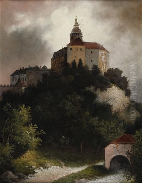 Blick Auf Die Riegersburg Oil Painting by Josef Ferdinand Benesch