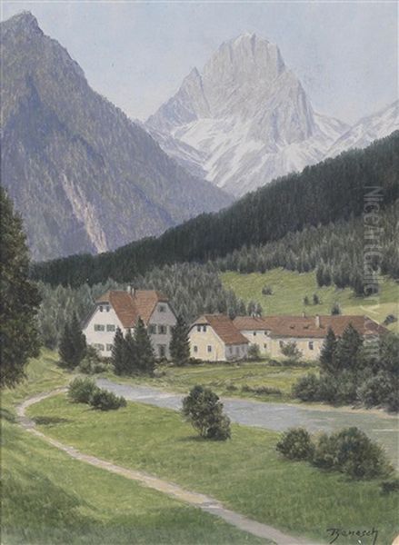 15 Verschiedene Osterreichische Landschaftsansichten, U. A. Bauernhaus Im Kaisergebirge/tirol, Hinterstoder, Gesause, Drei Turme Montafon/gauertal, Etc. (15 Works) Oil Painting by Josef Ferdinand Benesch