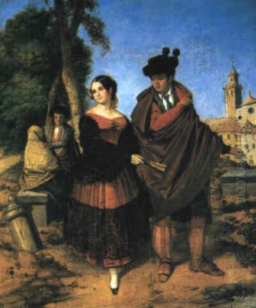 Afueras De Sevilla Oil Painting by Rafael Benjumea