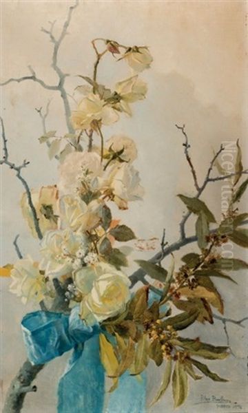 Flores Oil Painting by Blas Benlliure Gil