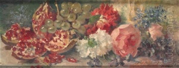 Flores Y Granadas Oil Painting by Blas Benlliure Gil