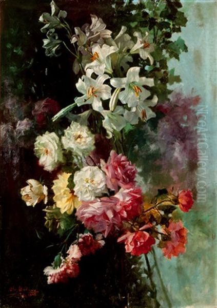 Flores Oil Painting by Blas Benlliure Gil