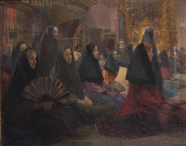 Procesion Oil Painting by Jose Benlliure Y Gil