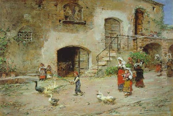 Ruckkehr Vom Felde Oil Painting by Jose Benlliure Y Gil