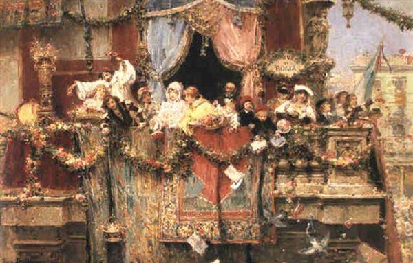 Carnivale Di Roma Oil Painting by Jose Benlliure Y Gil