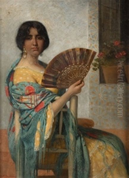 Gitana Oil Painting by Juan Antonio Benlliure y Gil