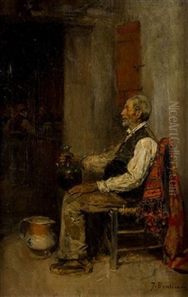 Escena De Interior Oil Painting by Jose Benlliure Y Ortiz