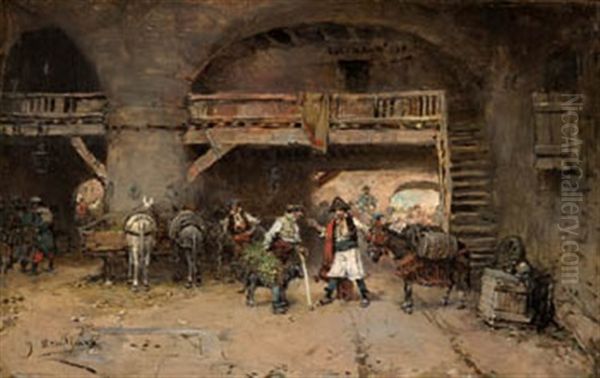 Escena Valenciana Oil Painting by Jose Benlliure Y Ortiz