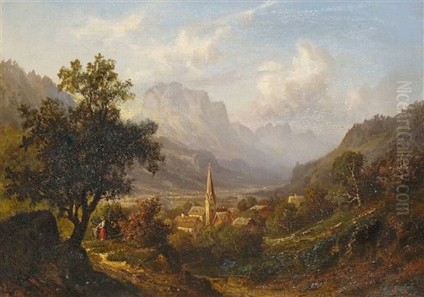 Blick Auf Brannenburg Oil Painting by Hermann Bennekenstein