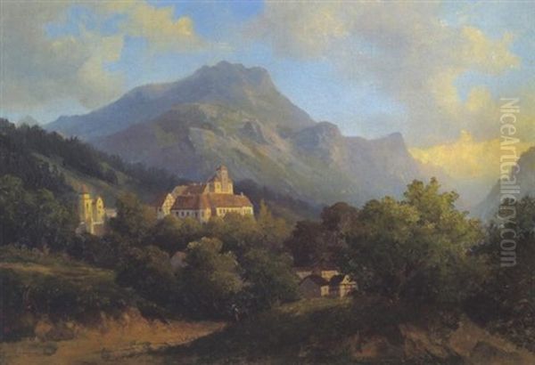 Blick Auf Ilsenburg Im Harz by Hermann Bennekenstein