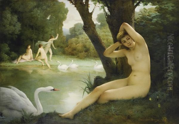 Leda Et Le Cygne Oil Painting by Emmanuel Benner