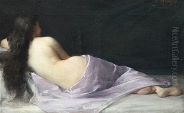 Reclining Female Nude Oil Painting by Emmanuel Benner