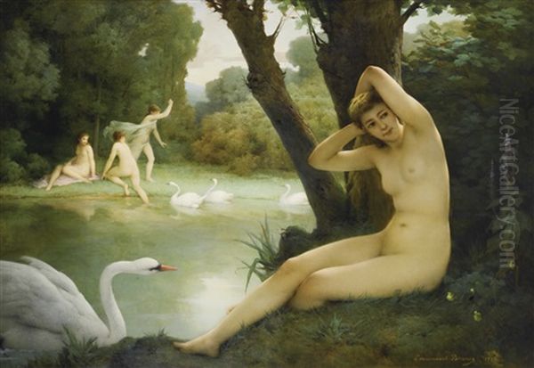 Leda Et Le Cygne Oil Painting by Emmanuel Benner