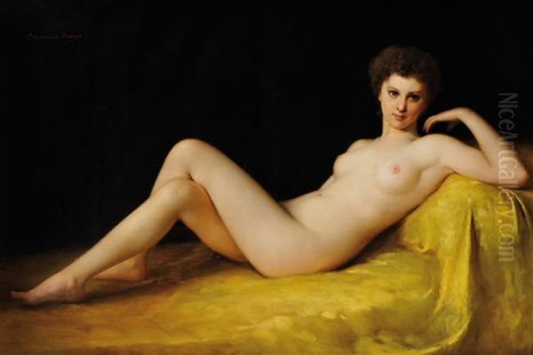 Nu Au Drape Jaune Oil Painting by Emmanuel Benner