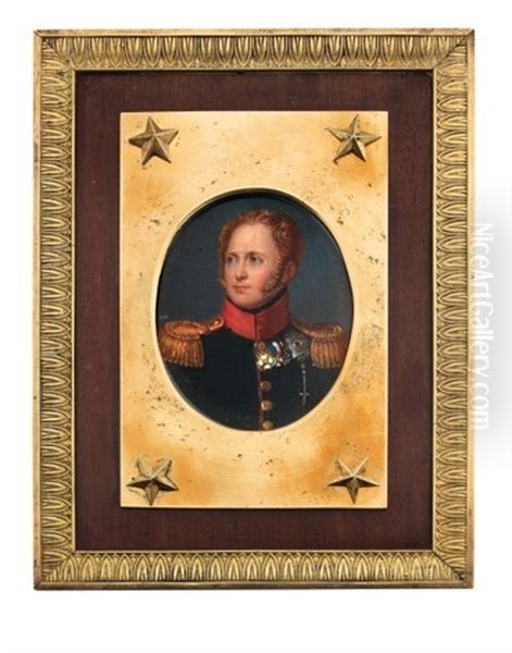 Portrait D'alexandre I, Empereur De Russie, En Uniforme De Colonel D'un Regiment De La Garde Oil Painting by Henri Benner