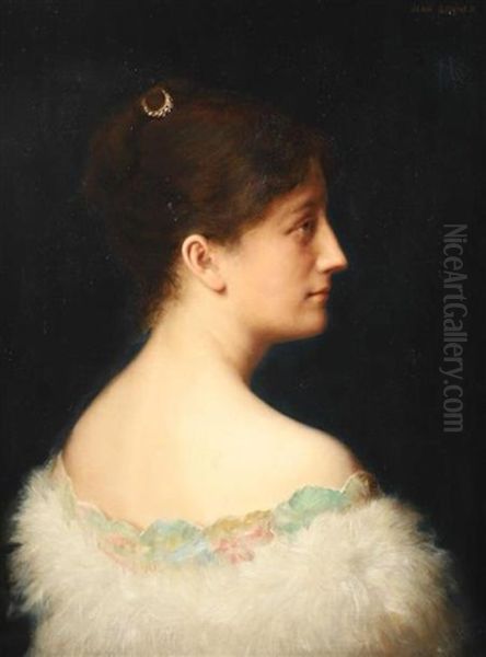 Portrait De Madame Schoen Nee Marie Schlumberger Oil Painting by Jean Benner