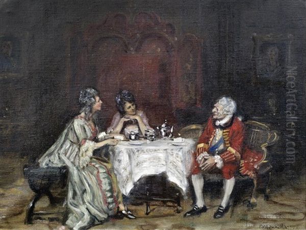 Tea And Scandal Oil Painting by Frank Moss Bennett