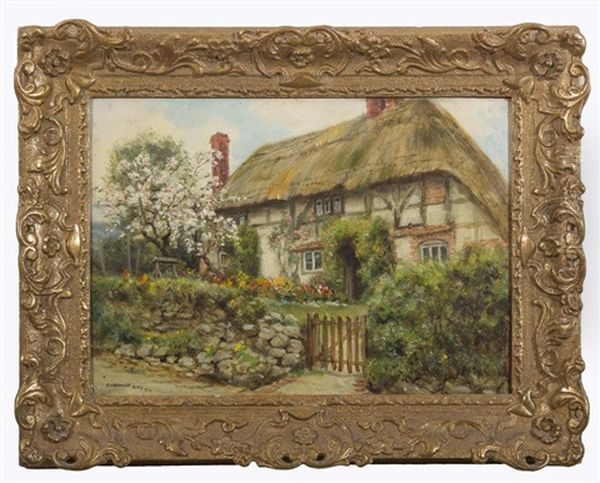 Old Cottage At Bury Oil Painting by Frank Moss Bennett