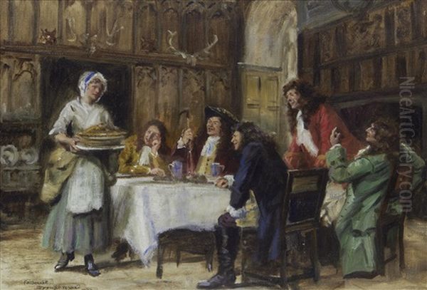 Dinner Is Served Oil Painting by Frank Moss Bennett