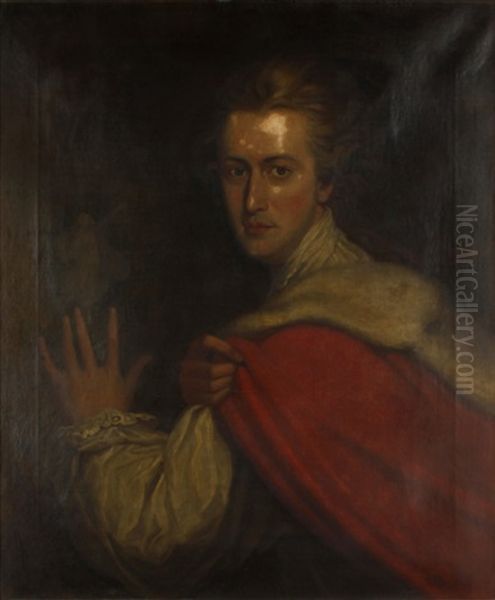 Portrait Of Thomas, Second Lord Lyttleton (after Richard Cosway) Oil Painting by Frank Moss Bennett