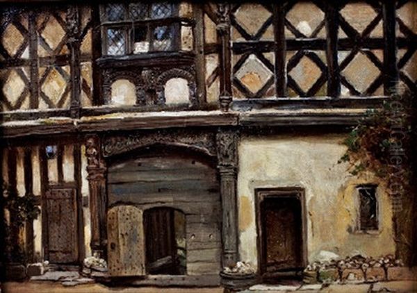 Interior Studies Of Stokesay Castle (set Of 6) Oil Painting by Frank Moss Bennett