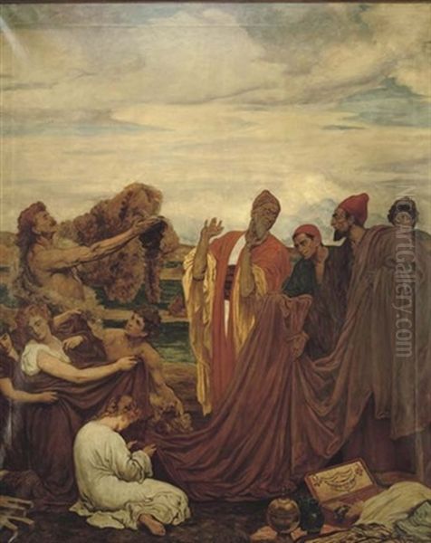 Commerce, 800 B.c. (after Frederick Lord Leighton) Oil Painting by Frank Moss Bennett