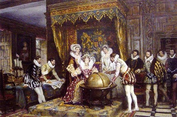 L'audience De La Reine Oil Painting by Frank Moss Bennett