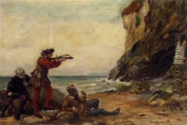 Target Practice Oil Painting by Frank Moss Bennett