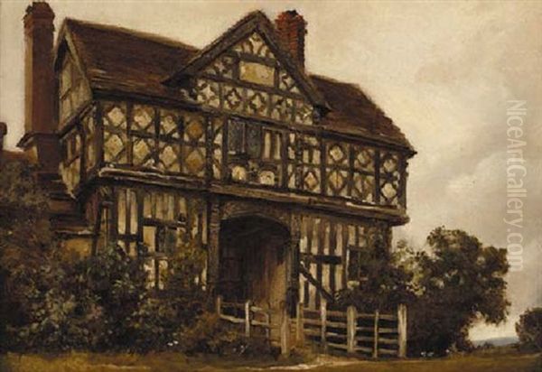 The Gatehouse, Stokesay Castle Oil Painting by Frank Moss Bennett