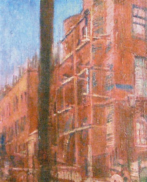 Street Scene Oil Painting by Frank Moss Bennett