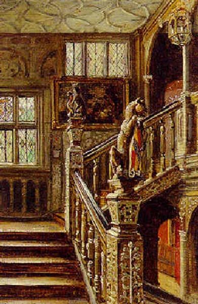 The Great Staircase, Knole Oil Painting by Frank Moss Bennett