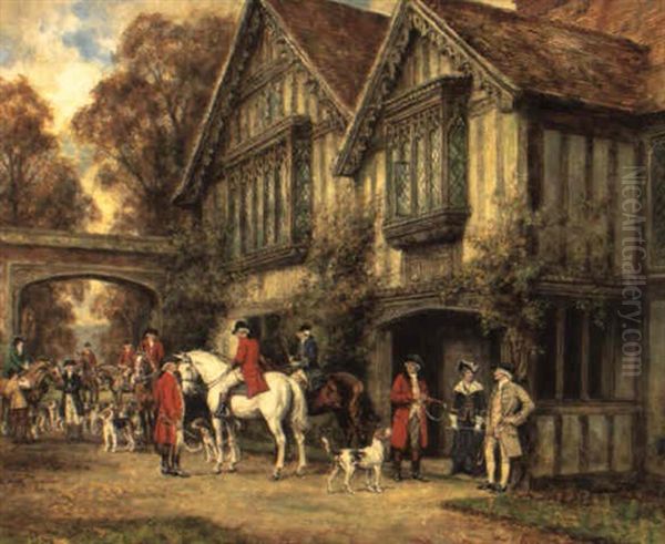 The Meet Of The Manor Oil Painting by Frank Moss Bennett