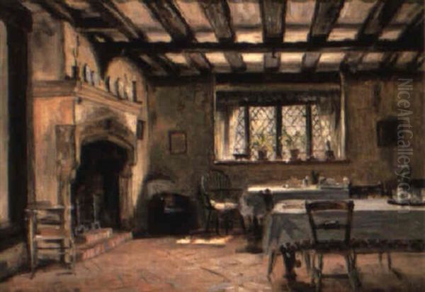 Anne Of Cleeves House, Southover, Lewes Oil Painting by Frank Moss Bennett