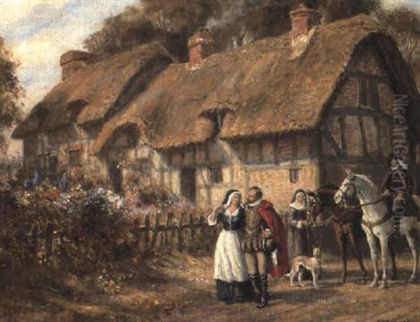 Anne Hathaway's Cottage Oil Painting by Frank Moss Bennett