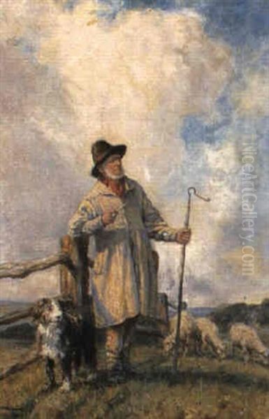 The Shepherd Oil Painting by Frank Moss Bennett