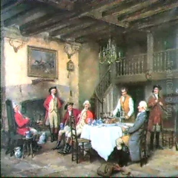 At The Sportman's Arms Oil Painting by Frank Moss Bennett