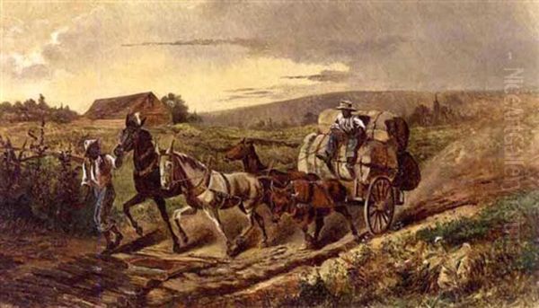 Carting Cotton Oil Painting by John Bennett