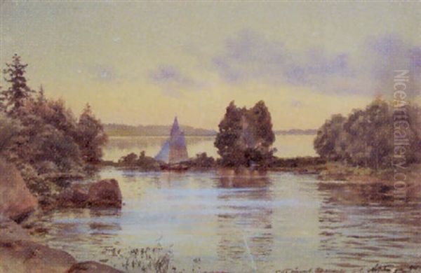 Abend Am See Oil Painting by Albert Nikolaevich Benois