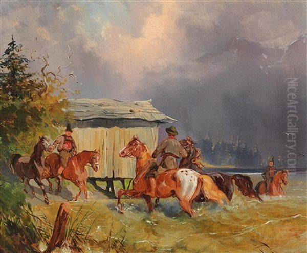 Cooling Down The Horses by Alexander Franz Von Bensa