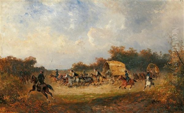 A Valuable Cargo Oil Painting by Alexander Franz Von Bensa