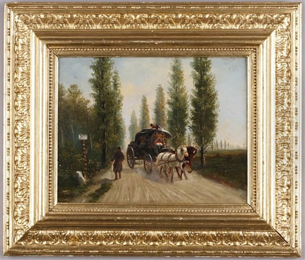 Postilion V. 1820 Oil Painting by Alexander Ritter Von Bensa