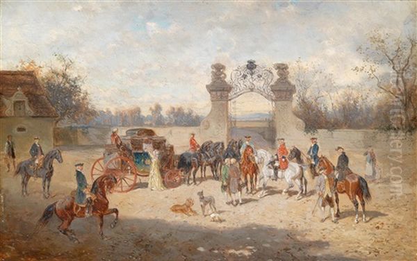 The Travelling Party Departs by Alexander Ritter Von Bensa