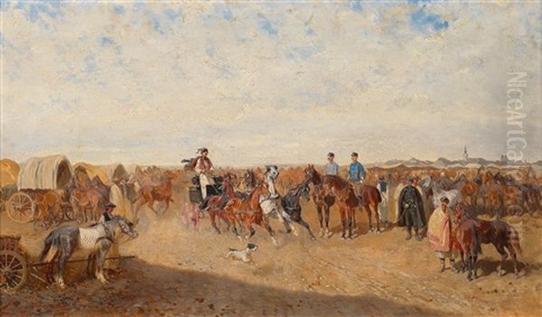 Highest Visit In The Hungarian Camp Oil Painting by Alexander Ritter Von Bensa