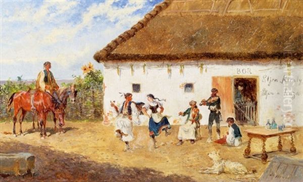 Bauerntanz Oil Painting by Alexander Ritter Von Bensa