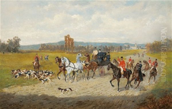 Fahrt Zur Jagd Oil Painting by Alexander Ritter Von Bensa